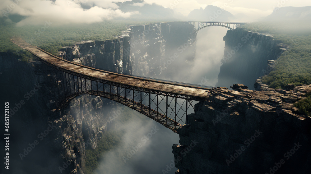 Fototapeta premium Vieux pont ferroviaire rouillé