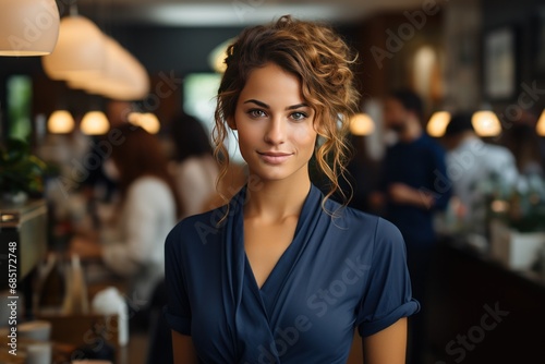 portrait of a woman in a restaurant