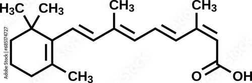 Isotretinoinum structural formula, vector illustration