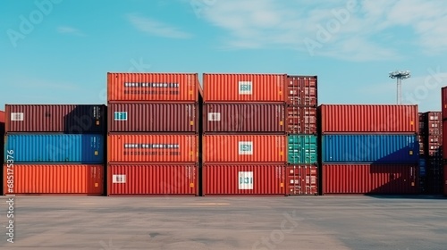 cargo containers ship yard for transport and crain activity in the containers yard