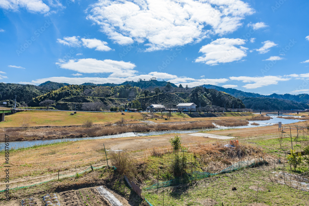 Fototapeta premium Gassantoda Castle, a National Historic Site, in Shimane Prefecture, Japan