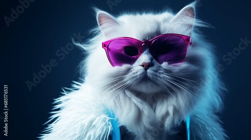 portrait of a cat with sunglasses