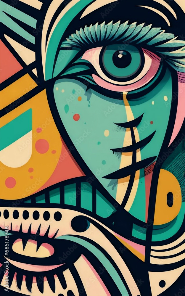 Psychedelic, avant-garde art, simple texture, ultra minimalist, monochrome, subdued color, graffiti, poster. Generative AI Psychedelic, avant-garde art, simple texture, ultra minimalist, monochrome, subdued color, graffiti, poster. Generative AI