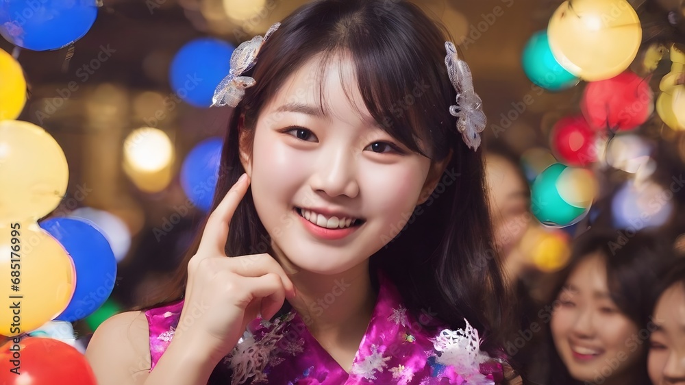 Happy Asian Women In New Years Day Background Very Cool Happy Asian Women In New Years Day Background Very Cool