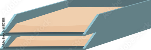 Rack paper tray icon cartoon vector. File equipment. Data letter box photo