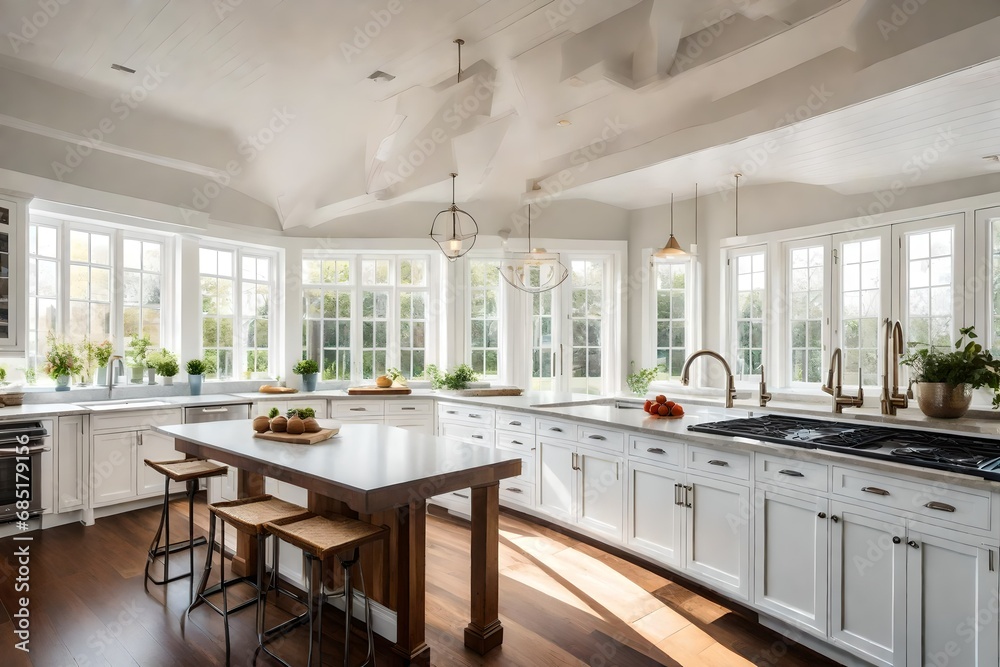 modern kitchen interior with table modern kitchen interior with table