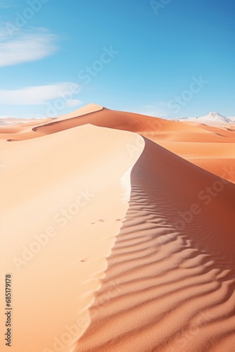 Panorama of the Sahara desert covered with snow. Namib Desert, Namibia.