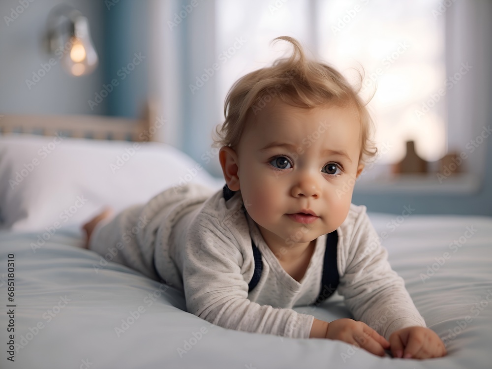 baby on bed