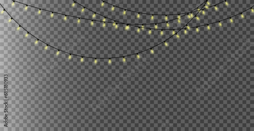 Christmas garland. Minimalist holiday illumination.