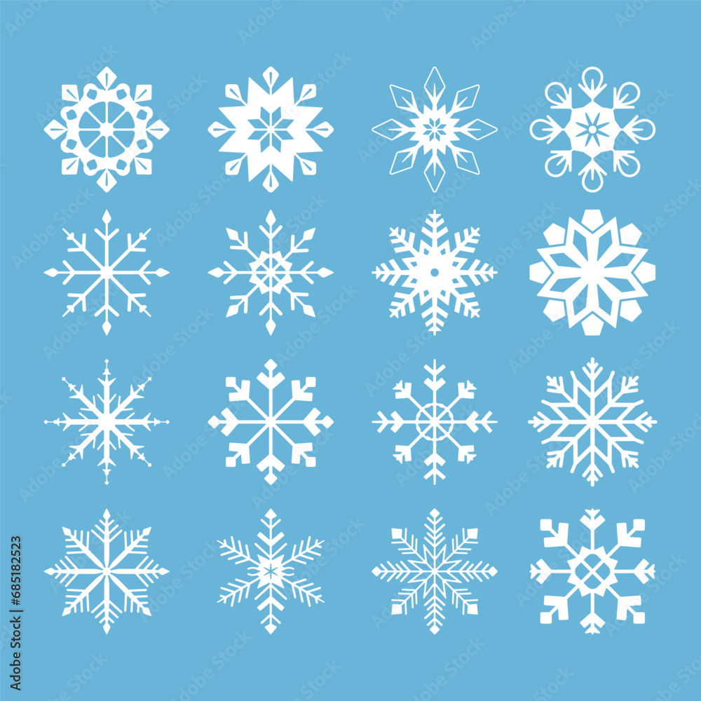 Set of Snowflake vector