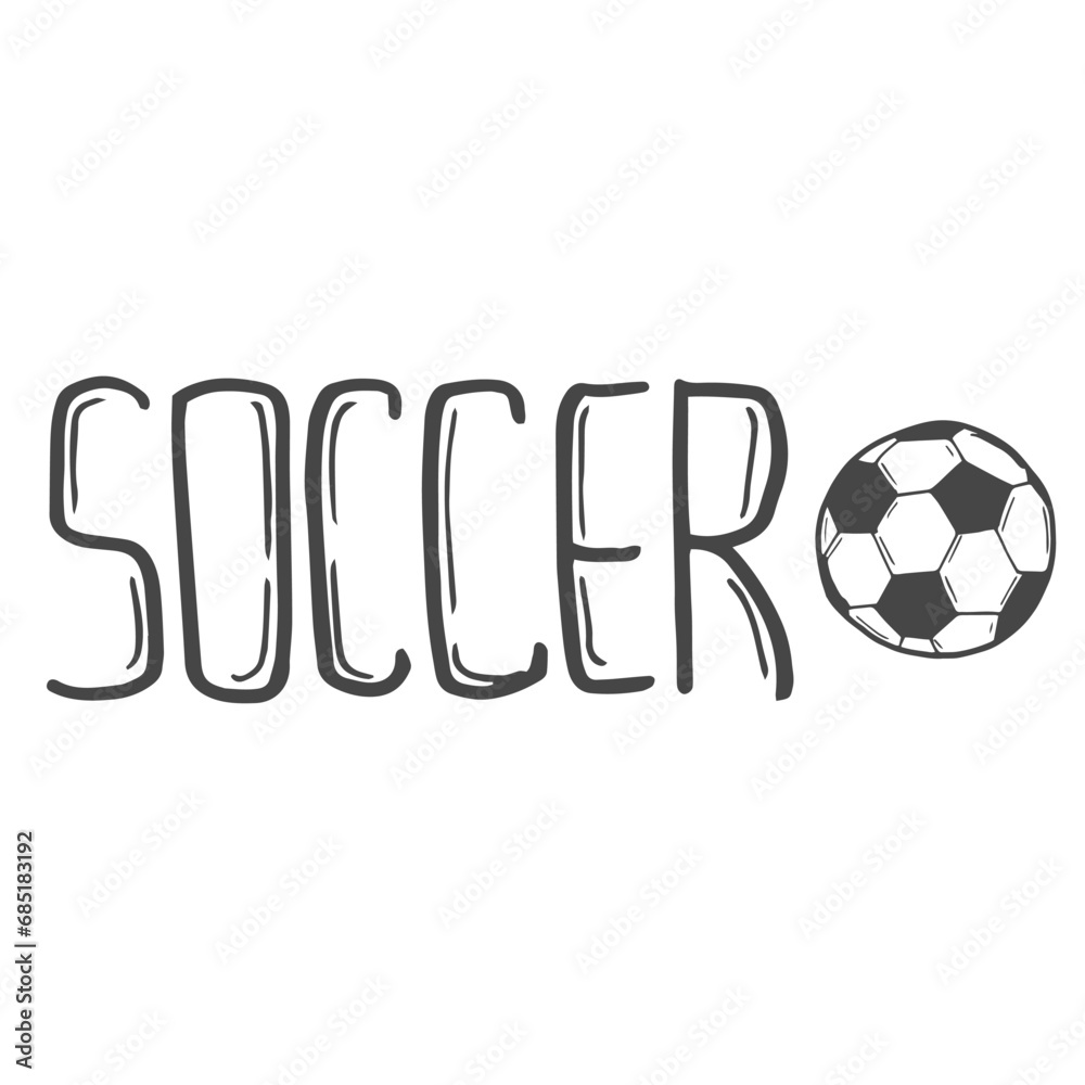 doodle hand drawn Soccer word. doodle hand drawn Soccer word.