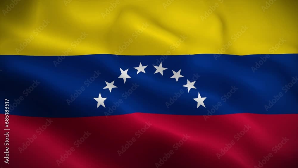 Venezuela flag waving animation, perfect loop, official colors, 4K video Venezuela flag waving animation, perfect loop, official colors, 4K video