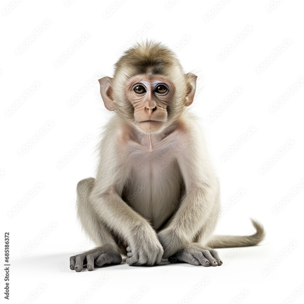 Isolated of monkey in white background Isolated of monkey in white background