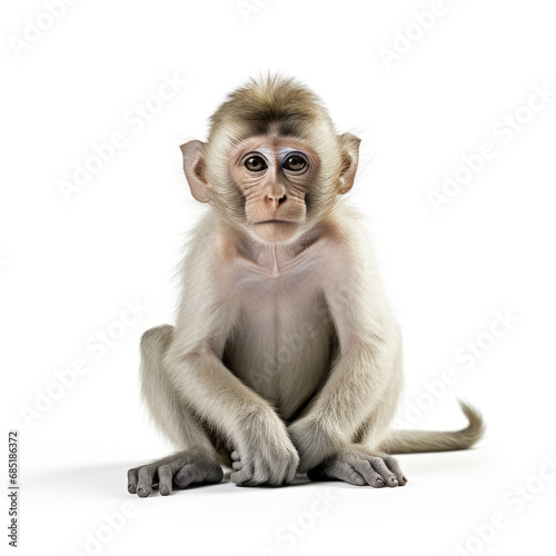 Isolated of monkey in white background
