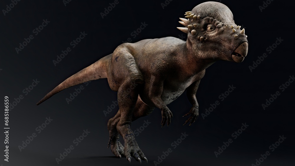 Fototapeta premium Pachycephalosaurus render of background. 3d rendering