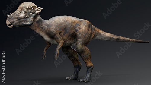 Pachycephalosaurus render of background. 3d rendering