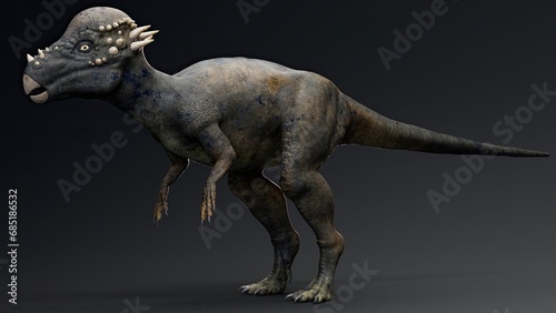 Pachycephalosaurus render of background. 3d rendering