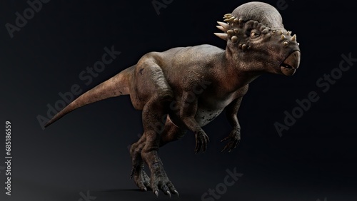 Pachycephalosaurus render of background. 3d rendering © racksuz