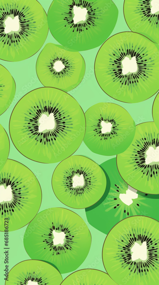 Fototapeta premium Tranches de kiwis vitaminés