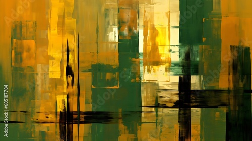 Abstract Artistic Expression in Yellow and Green Hues