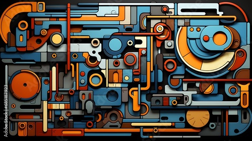 Fototapeta Naklejka Na Ścianę i Meble -  Abstract Mechanical Components Artwork