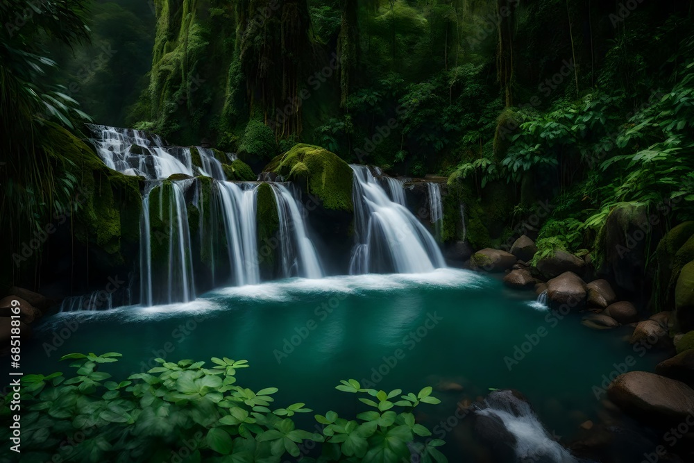 waterfall in the forest waterfall in the forest