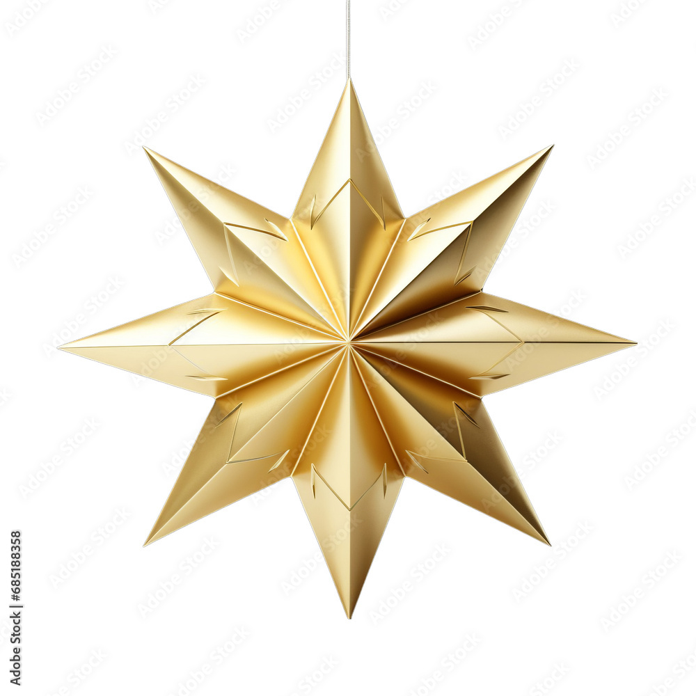 A Shimmering Gold Star Ornament Hanging from a Delicate String vector art A Shimmering Gold Star Ornament Hanging from a Delicate String vector art