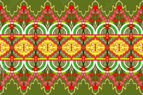 pattern seamless ethnic pattern fabric design green fabric 