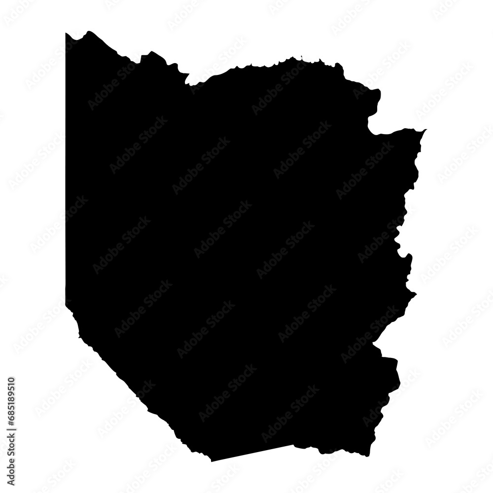 Western province map, administrative division of Zambia. Vector illustration.