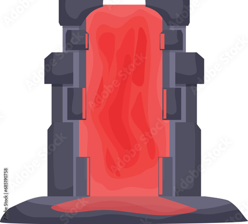 Red plasma portal icon cartoon vector. Energy desert. Fantasy future