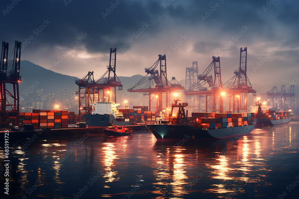 cranes in the harbor (AI Generated)
