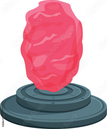 Ruby stone portal icon cartoon vector. Circle light door. Aline game hologram