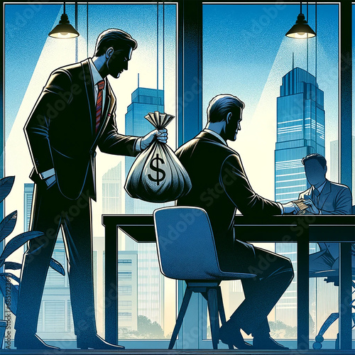 An illustration depicting insider trading activities in a company.