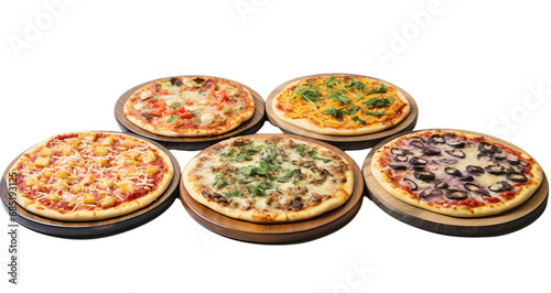 A Delicious Feast: Six Mouthwatering Pizzas Ready to Be Devoured