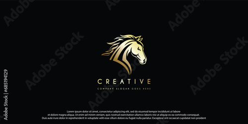 Elegant horse icon. Royal stallion logo. Equine stables sign. Equestrian brand emblem. Vector illustration.