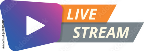 Time live stream icon cartoon vector. Radio play webinar. Online movie show