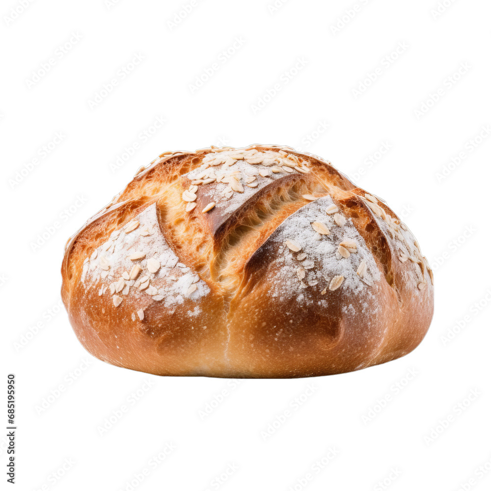 A Scrumptious Loaf of Freshly Baked Bread on a Clean, Crisp White Canvas