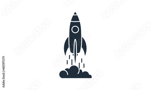 Simple rocket icon. flying rocket ship vector sign rocket symbol for logo, illustration, web, and mobile UI, UX.
