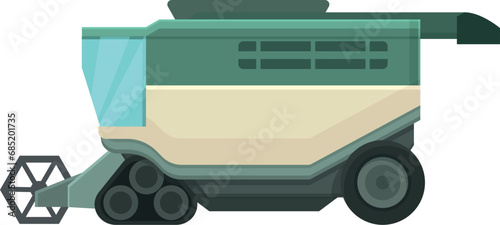 Combine harvester equipment icon cartoon vector. Rural field. Transport heavy vehicle