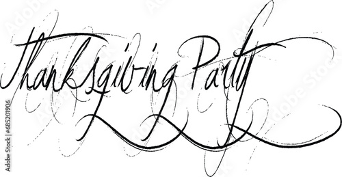 Tanksgiving party text sign illustration on white background © Antonio