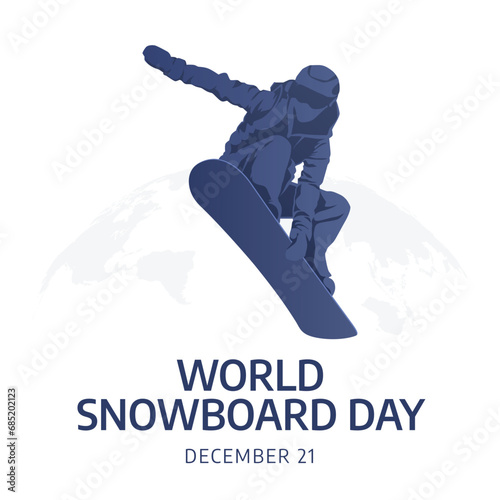 Flyers honoring World Snowboard Day or promoting associated events might utilize World Snowboard Day vector graphics. design of flyers, celebratory materials. photo