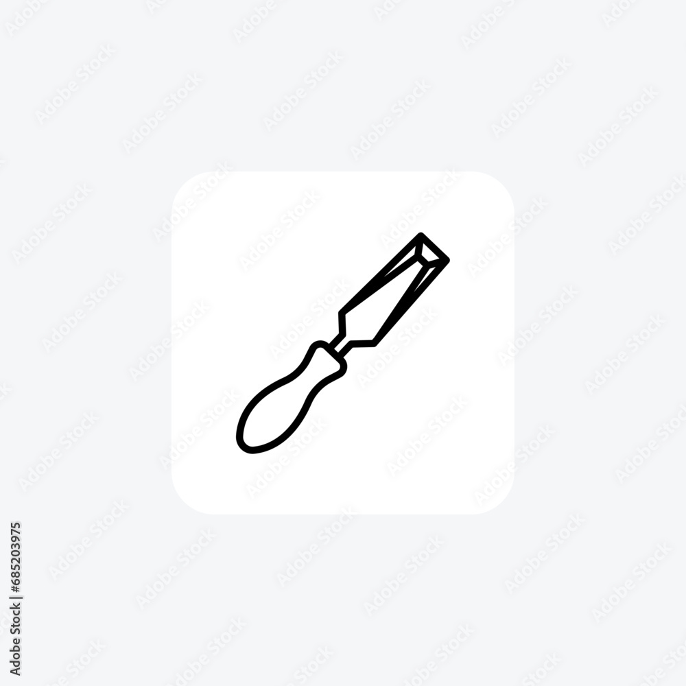 Chisel, Sculpting Tools, Line Icon, Outline icon, vector icon, pixel perfect icon