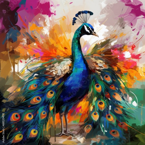 peacock with feather