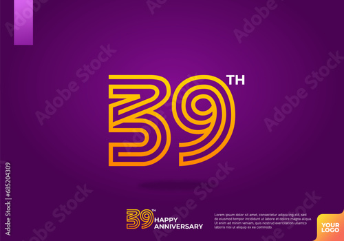 39th anniversary logotype with dark purple background