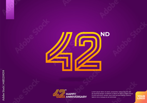 42nd anniversary logotype with dark purple background