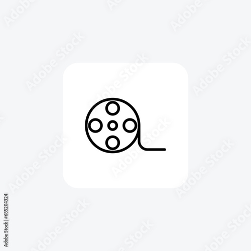 Film Reel, Filmography, Line Icon, Outline icon, vector icon, pixel perfect icon