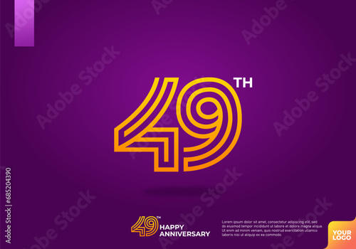 49th anniversary logotype with dark purple background