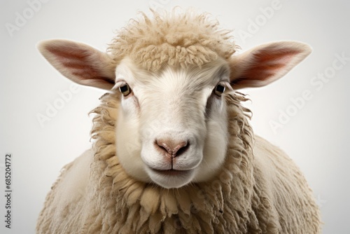 Sheep on White Background Generative AI