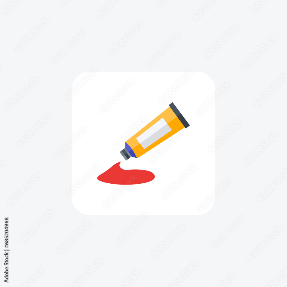 Paint Tube, Painting Supplies flat color icon, pixel perfect icon Paint Tube, Painting Supplies flat color icon, pixel perfect icon