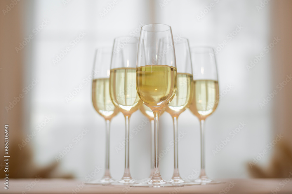 Glasses of champagne at the wedding ceremony Glasses of champagne at the wedding ceremony